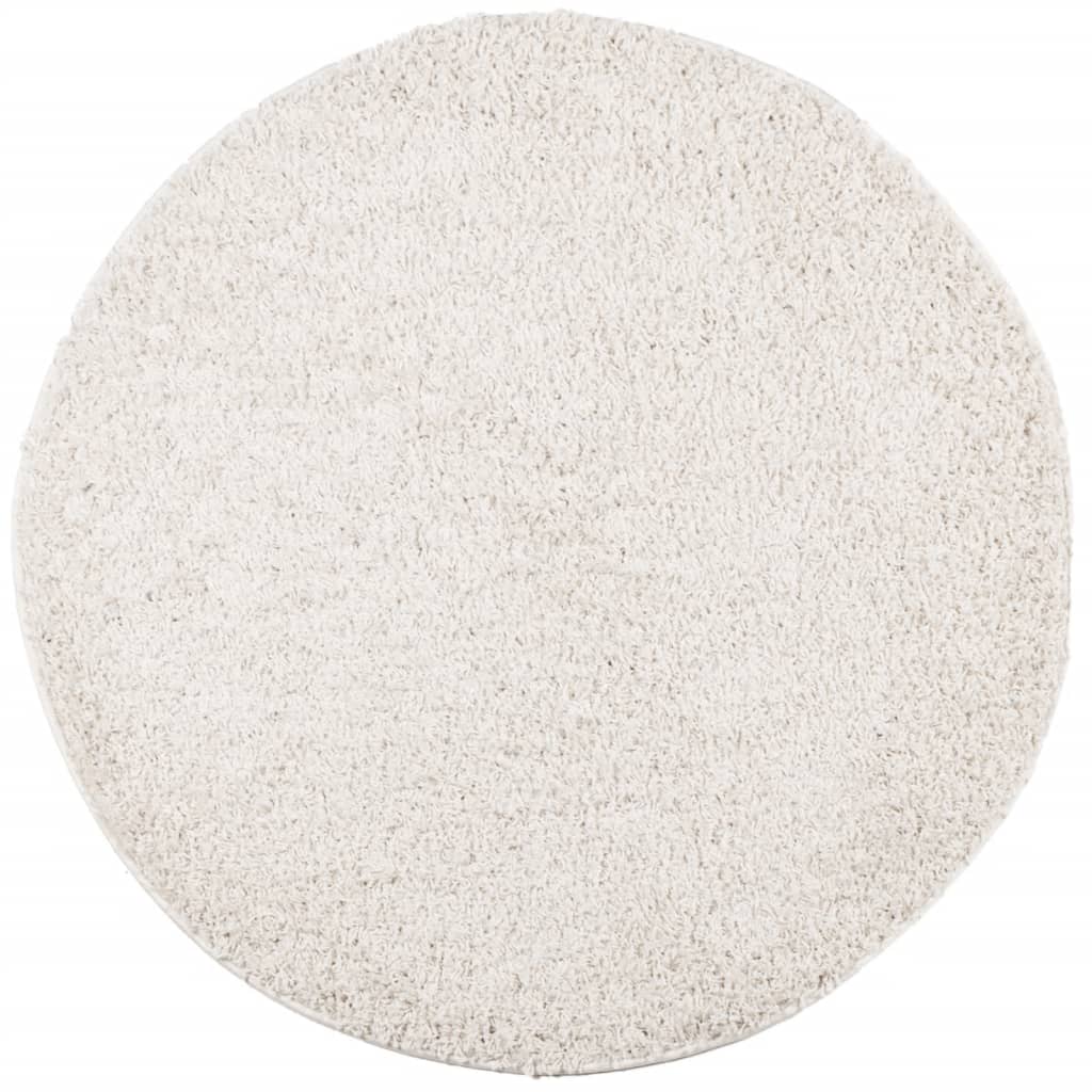 Shaggy Rug PAMPLONA High Pile Modern Cream Ø 80 cm