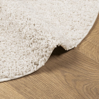 Shaggy Rug PAMPLONA High Pile Modern Cream Ø 80 cm