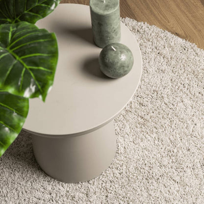 Shaggy Rug PAMPLONA High Pile Modern Cream Ø 80 cm