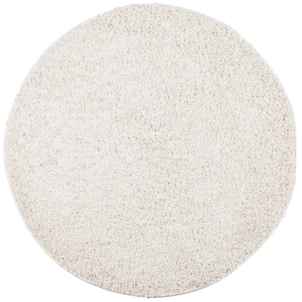 Shaggy Rug PAMPLONA High Pile Modern Cream Ø 100 cm