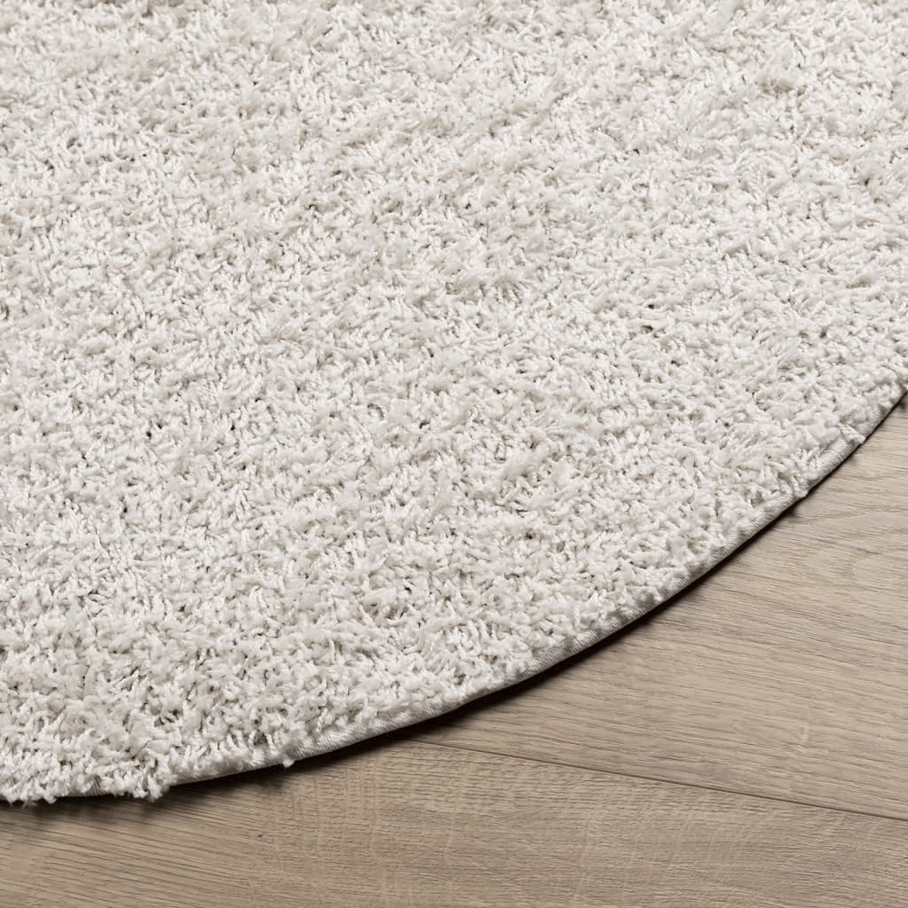 Shaggy Rug PAMPLONA High Pile Modern Cream Ø 100 cm