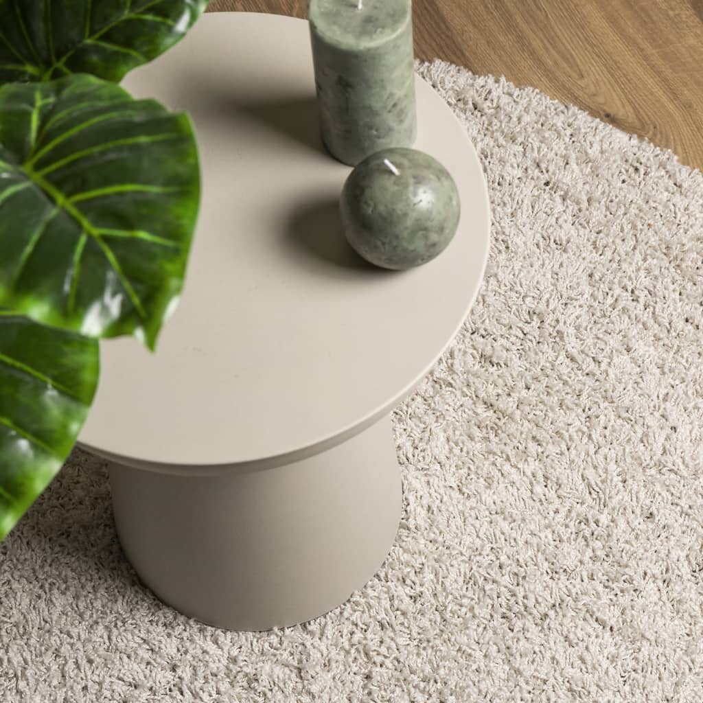 Shaggy Rug PAMPLONA High Pile Modern Cream Ø 100 cm