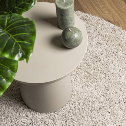 Shaggy Rug PAMPLONA High Pile Modern Cream Ø 100 cm