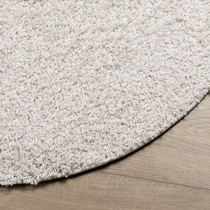 Shaggy Rug PAMPLONA High Pile Modern Cream Ø 120 cm