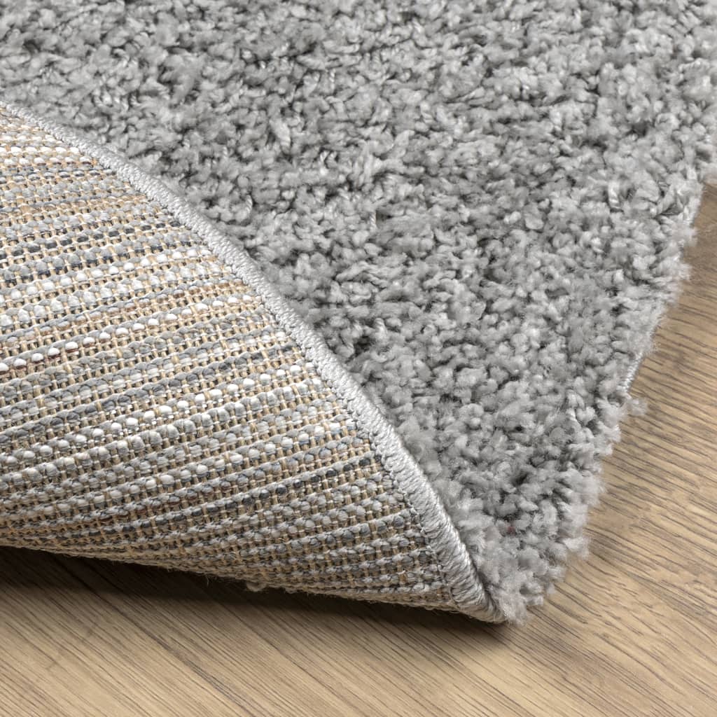 Shaggy Rug PAMPLONA High Pile Modern Grey Ø 100 cm