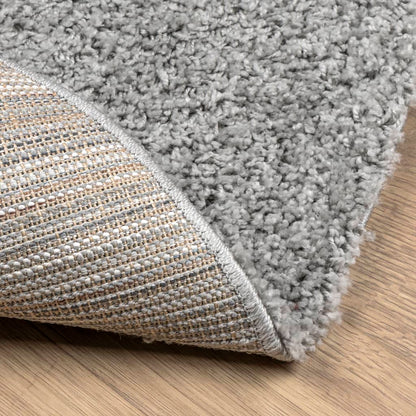 Shaggy Rug PAMPLONA High Pile Modern Grey Ø 100 cm