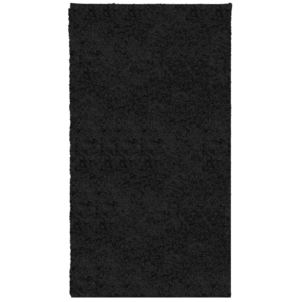 Shaggy Rug PAMPLONA High Pile Modern Black 60x110 cm