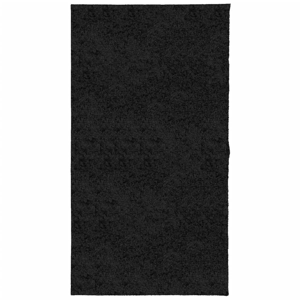 Shaggy Rug PAMPLONA High Pile Modern Black 80x150 cm