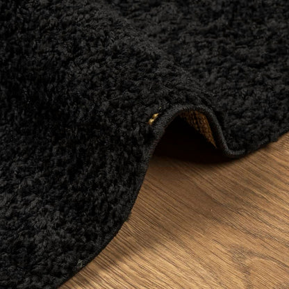 Shaggy Rug PAMPLONA High Pile Modern Black 80x150 cm