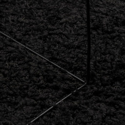 Shaggy Rug PAMPLONA High Pile Modern Black Ø 280 cm