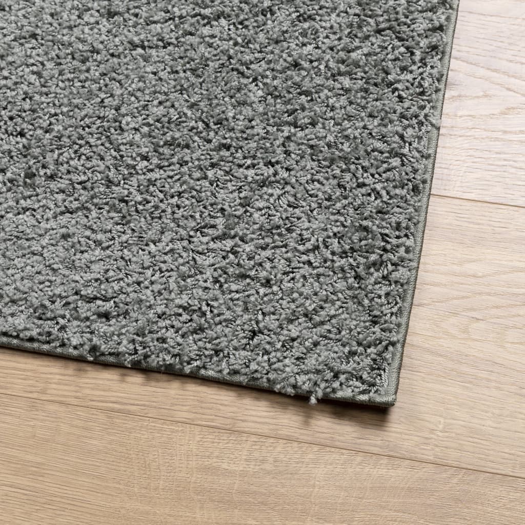 Shaggy Rug PAMPLONA High Pile Modern Green 80x150 cm