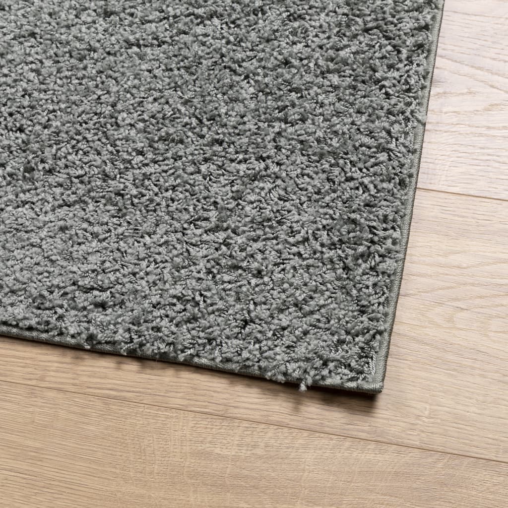 Shaggy Rug PAMPLONA High Pile Modern Green 80x200 cm