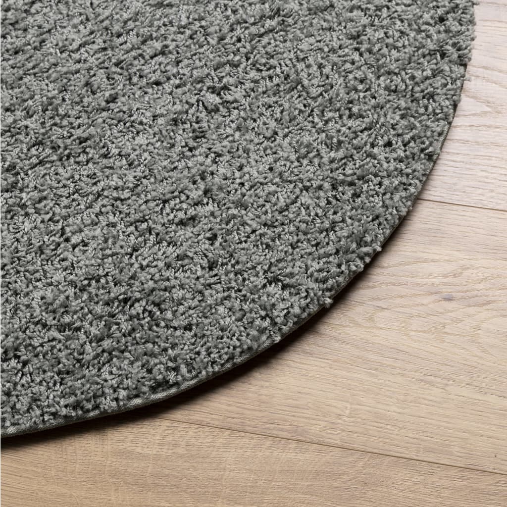 Shaggy Rug PAMPLONA High Pile Modern Green Ø 100 cm