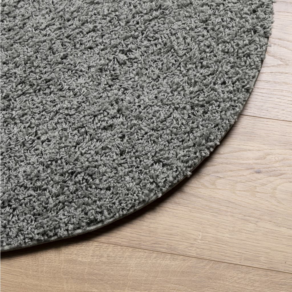 Shaggy Rug PAMPLONA High Pile Modern Green Ø 280 cm