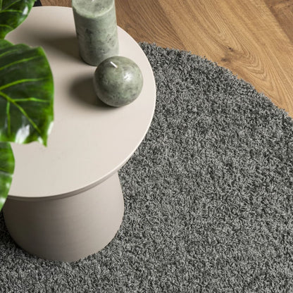 Shaggy Rug PAMPLONA High Pile Modern Green Ø 280 cm
