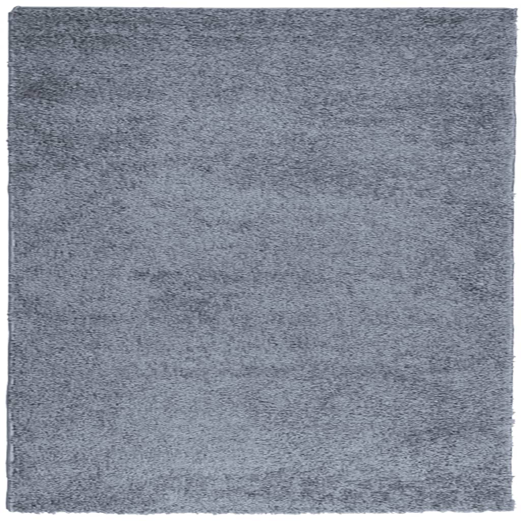 Shaggy Rug PAMPLONA High Pile Modern Blue 200x200 cm