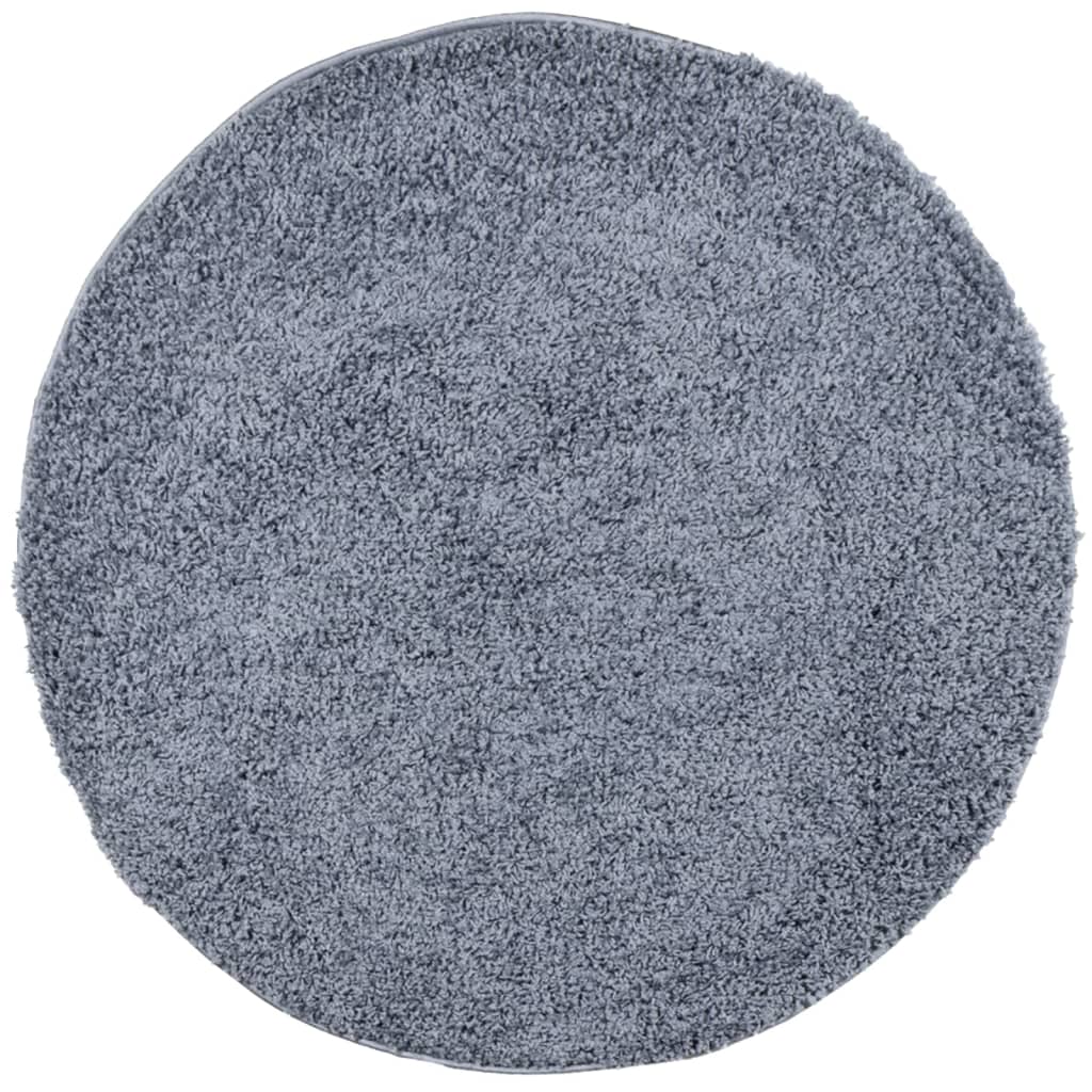 Shaggy Rug PAMPLONA High Pile Modern Blue Ø 240 cm