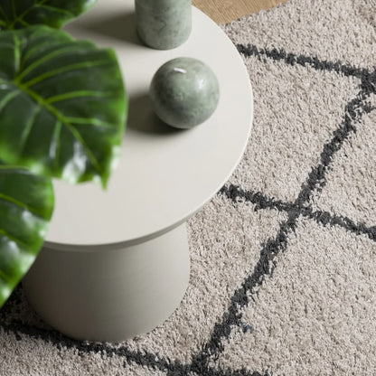 Shaggy Rug PAMPLONA High Pile Modern Beige and Anthracite 60x110 cm