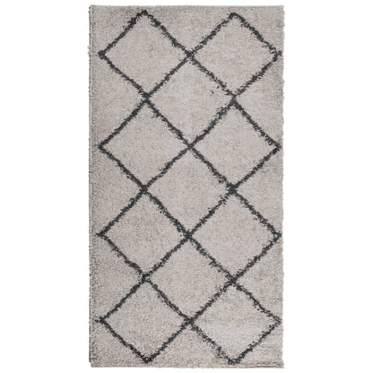 Shaggy Rug PAMPLONA High Pile Modern Beige and Anthracite 80x150 cm