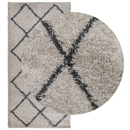 Shaggy Rug PAMPLONA High Pile Modern Beige and Anthracite 100x200 cm