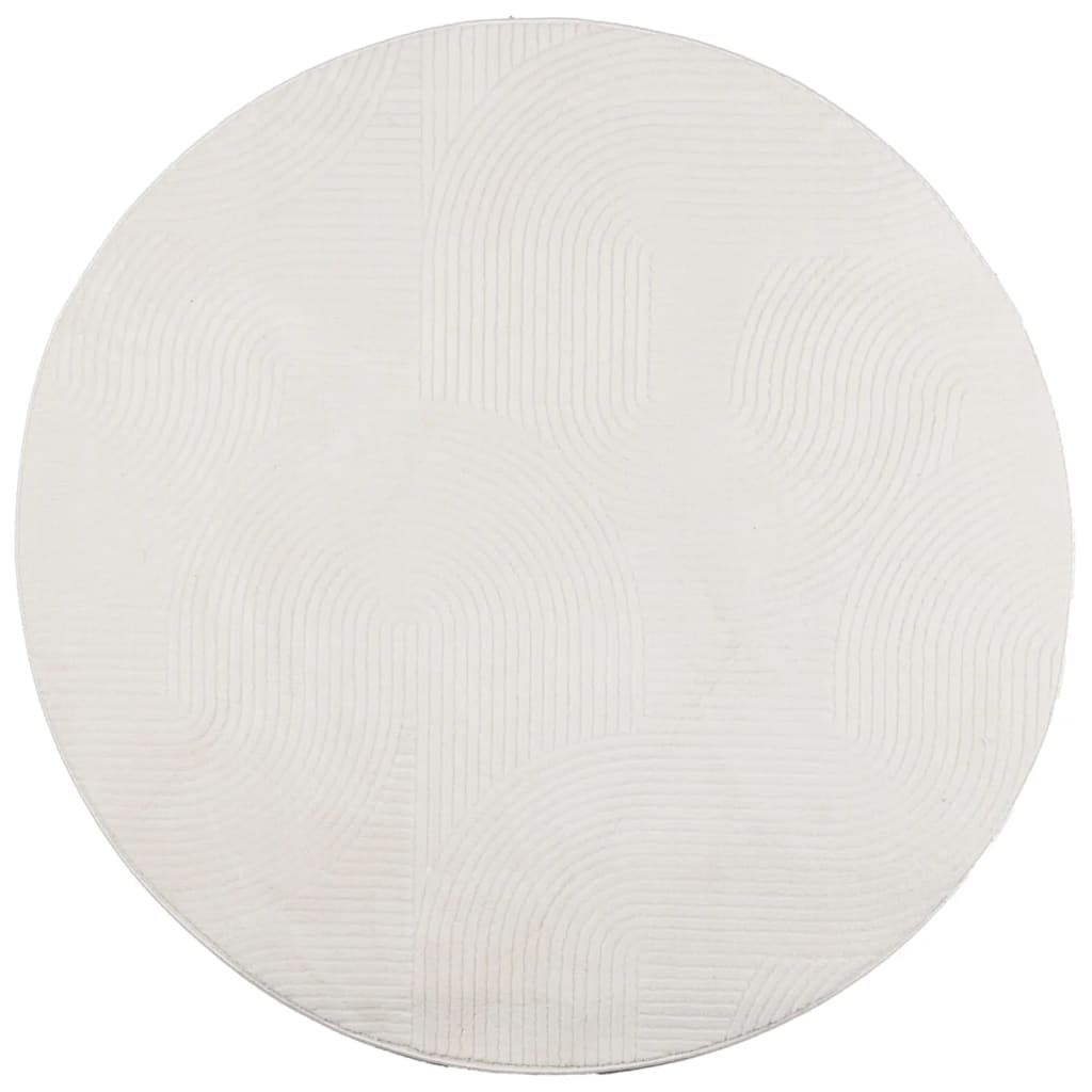 Rug IZA Short Pile Scandinavian Look Cream Ø 100 cm