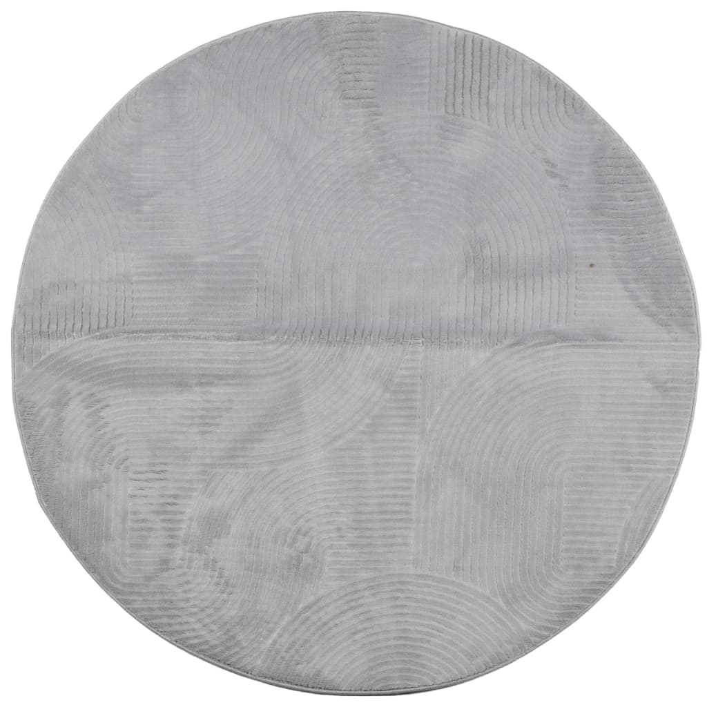 Rug IZA Short Pile Scandinavian Look Grey Ø 120 cm