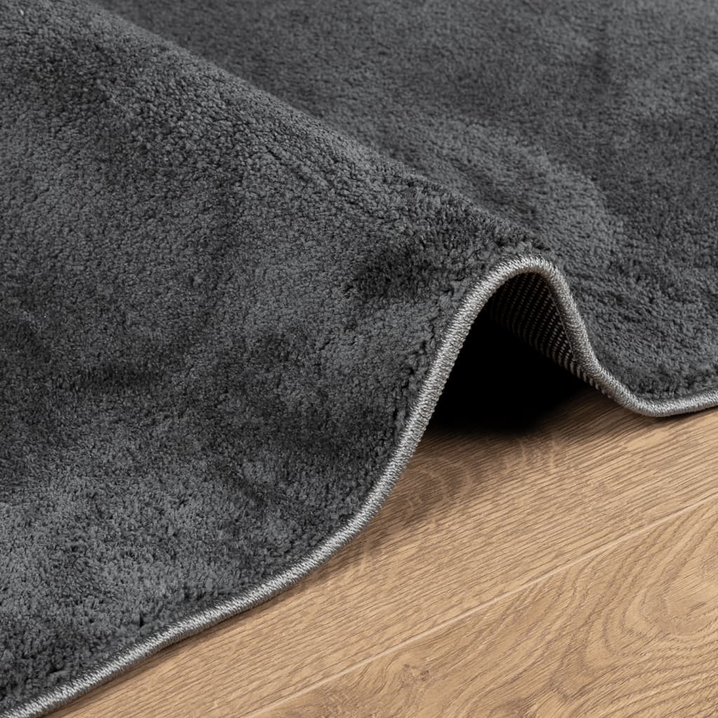 Rug OVIEDO Short Pile Anthracite 80x150 cm