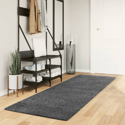 Rug OVIEDO Short Pile Anthracite 80x250 cm