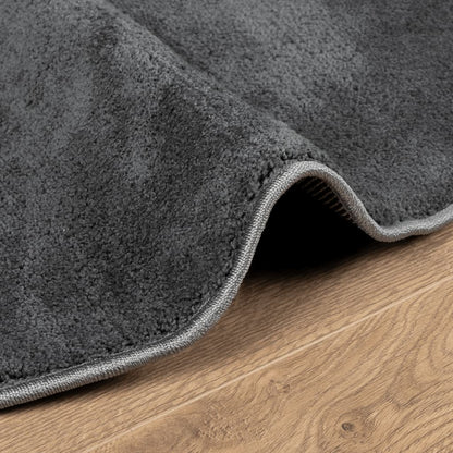 Rug OVIEDO Short Pile Anthracite Ø 80 cm