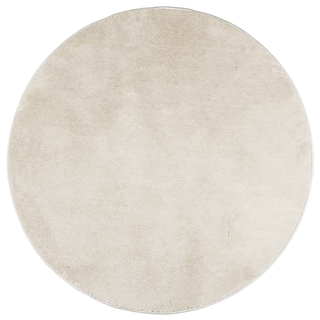 Rug OVIEDO Short Pile Beige Ø 80 cm