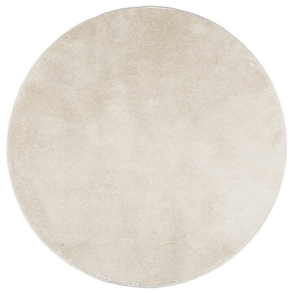 Rug OVIEDO Short Pile Beige Ø 80 cm