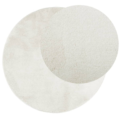 Rug OVIEDO Short Pile Cream Ø 80 cm