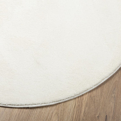 Rug OVIEDO Short Pile Cream Ø 80 cm