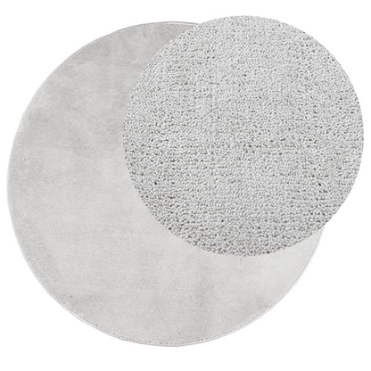 Rug OVIEDO Short Pile Grey Ø 100 cm