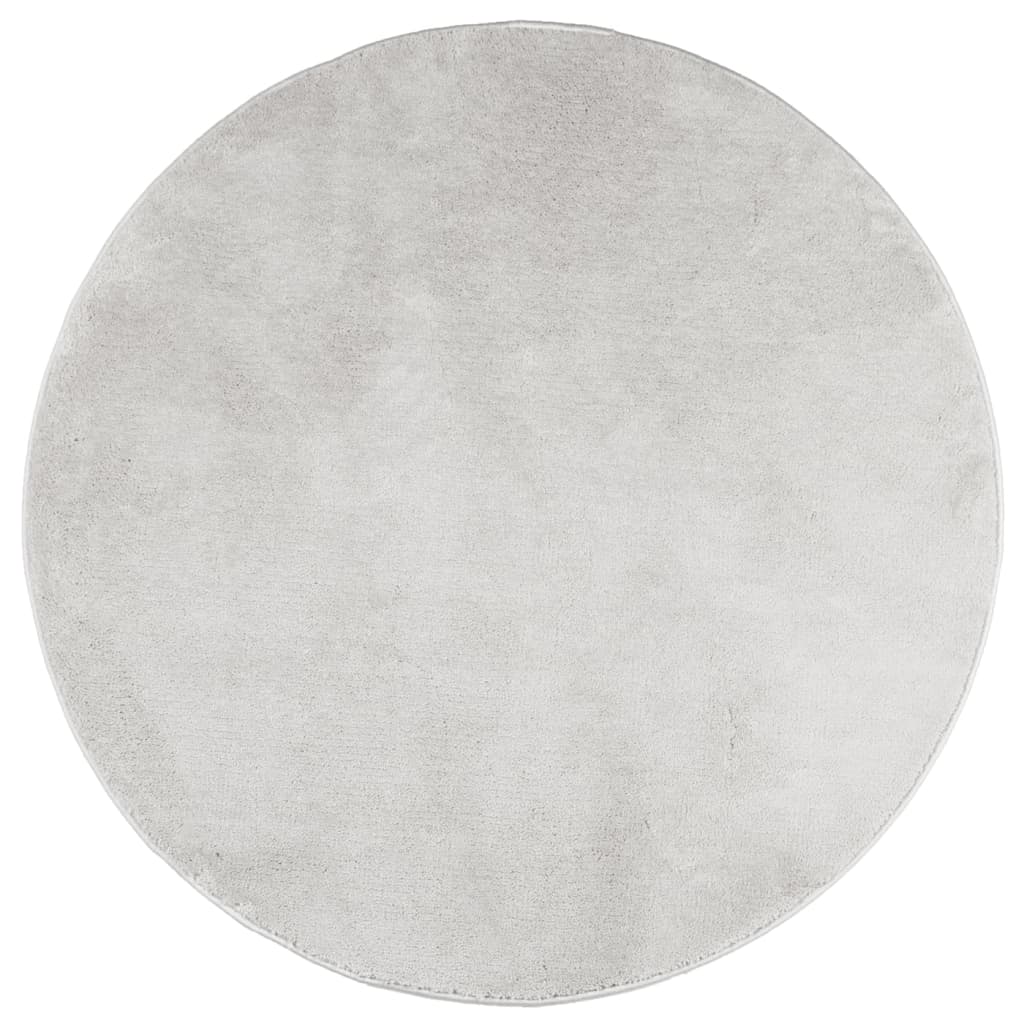 Rug OVIEDO Short Pile Grey Ø 120 cm