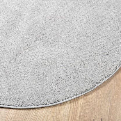 Rug OVIEDO Short Pile Grey Ø 120 cm