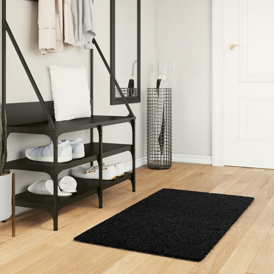 Rug OVIEDO Short Pile Black 60x110 cm