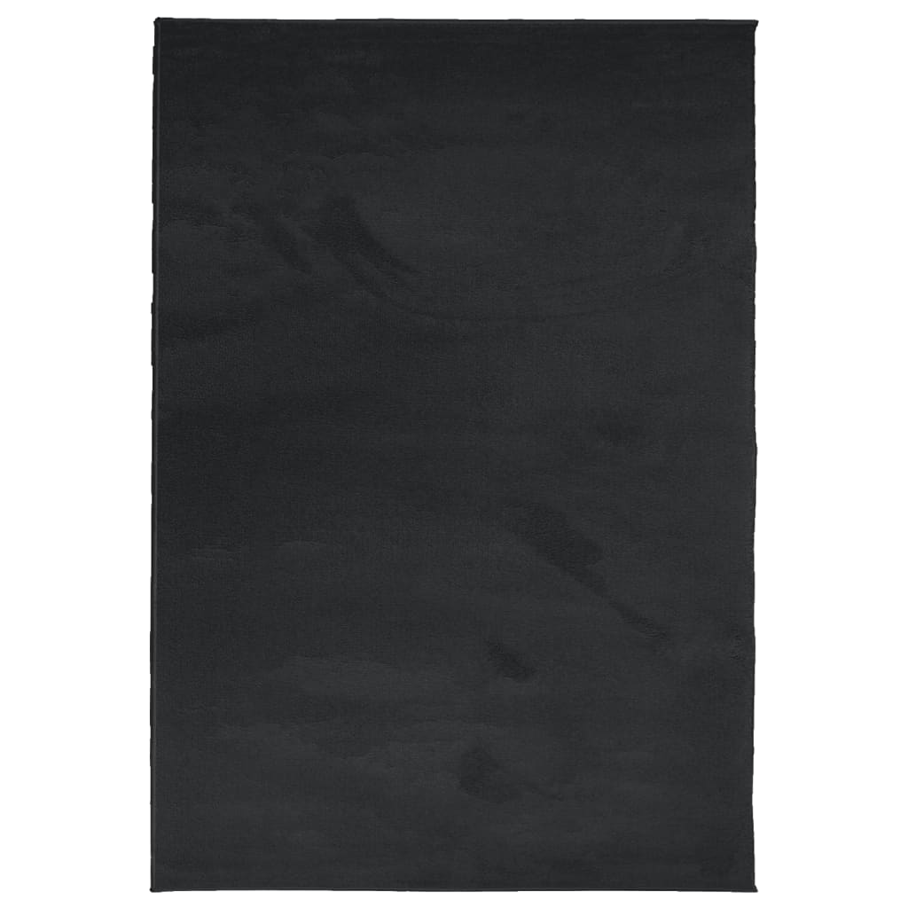 Rug OVIEDO Short Pile Black 140x200 cm