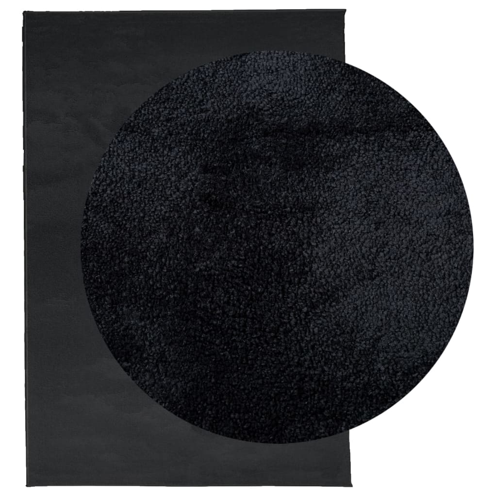 Rug OVIEDO Short Pile Black 160x230 cm