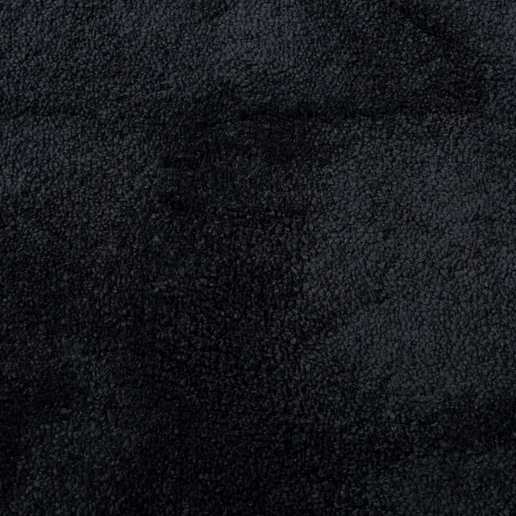 Rug OVIEDO Short Pile Black Ø 120 cm