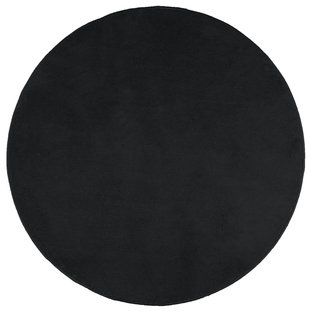 Rug OVIEDO Short Pile Black Ø 200 cm