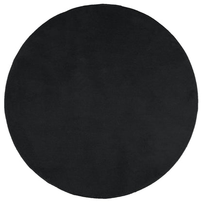 Rug OVIEDO Short Pile Black Ø 200 cm