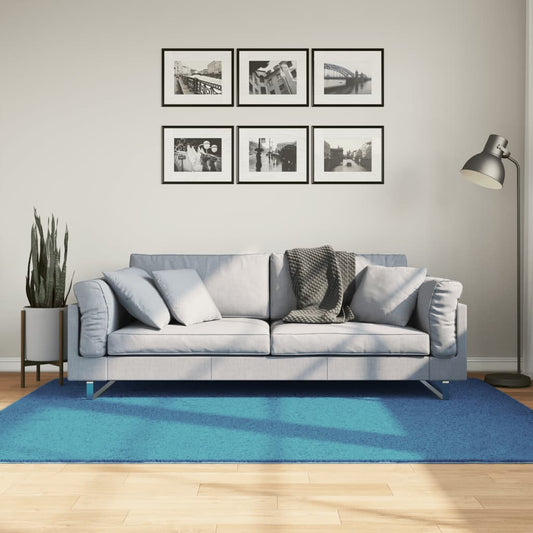 Rug OVIEDO Short Pile Turquoise 140x200 cm