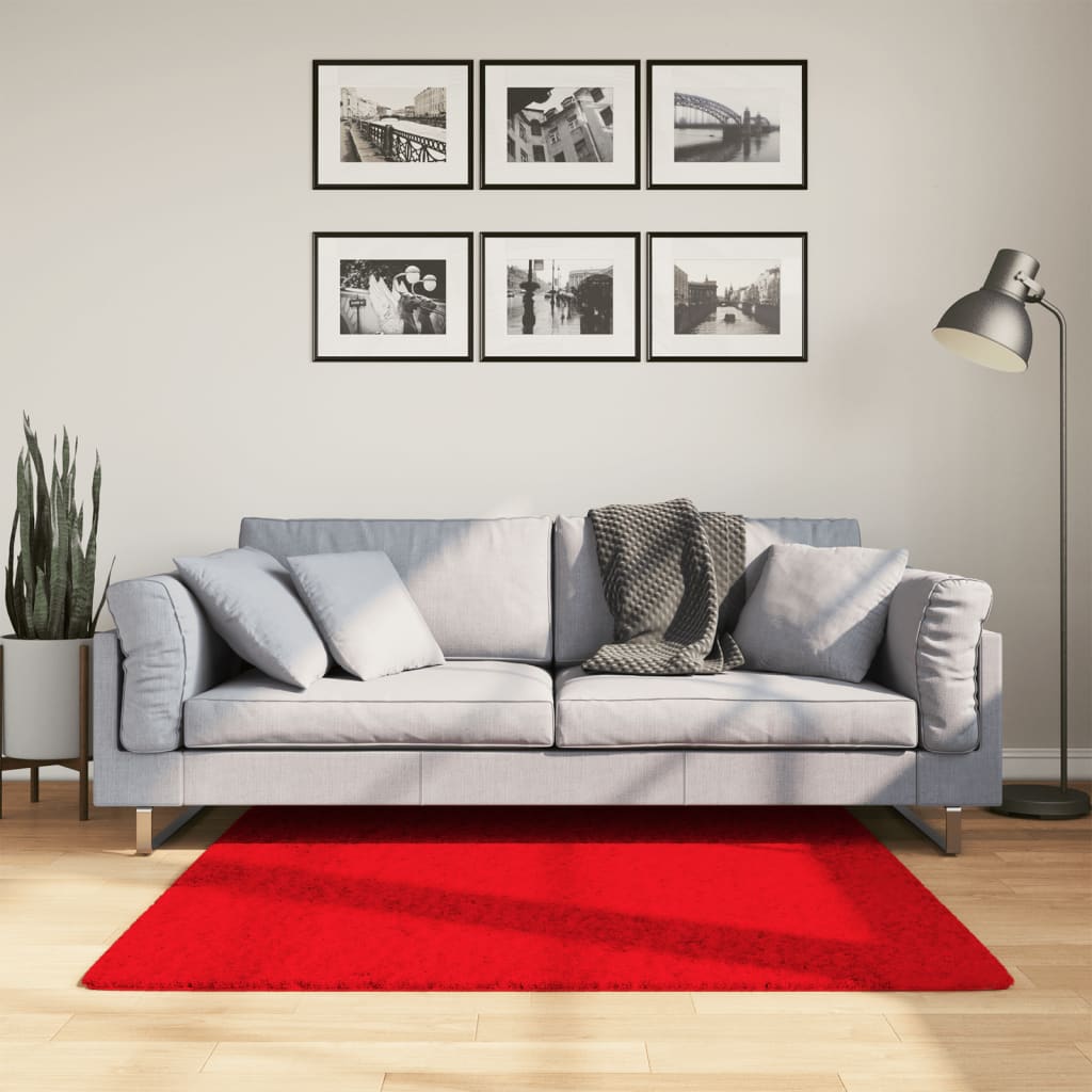 Rug OVIEDO Short Pile Red 120x120 cm