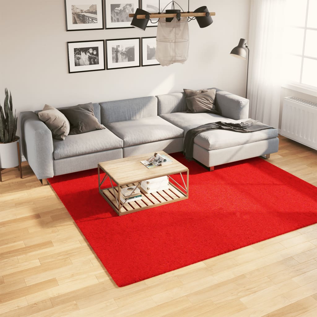 Rug OVIEDO Short Pile Red 240x240 cm