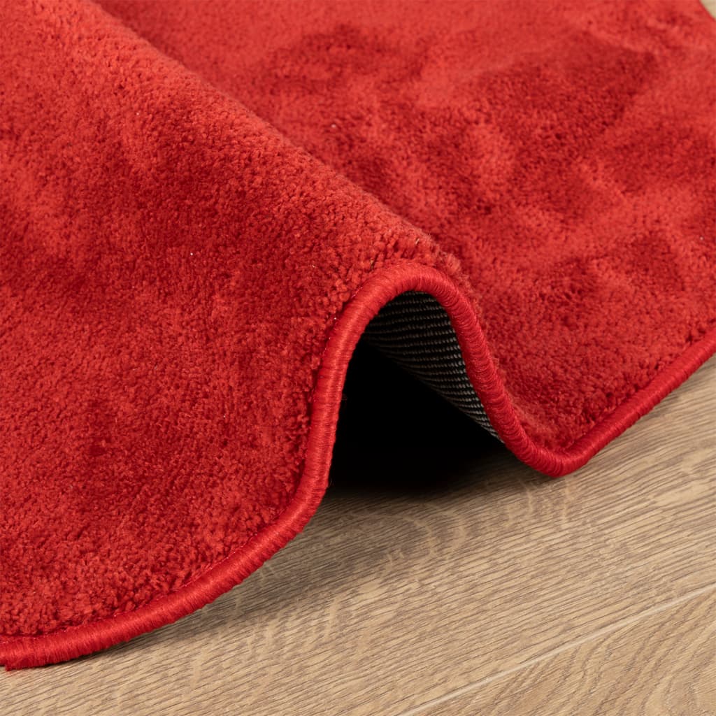 Rug OVIEDO Short Pile Red Ø 100 cm