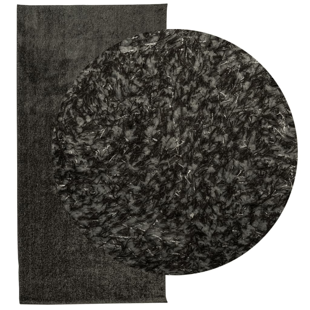 Rug ISTAN High Pile Shiny Look Anthracite 100x200 cm