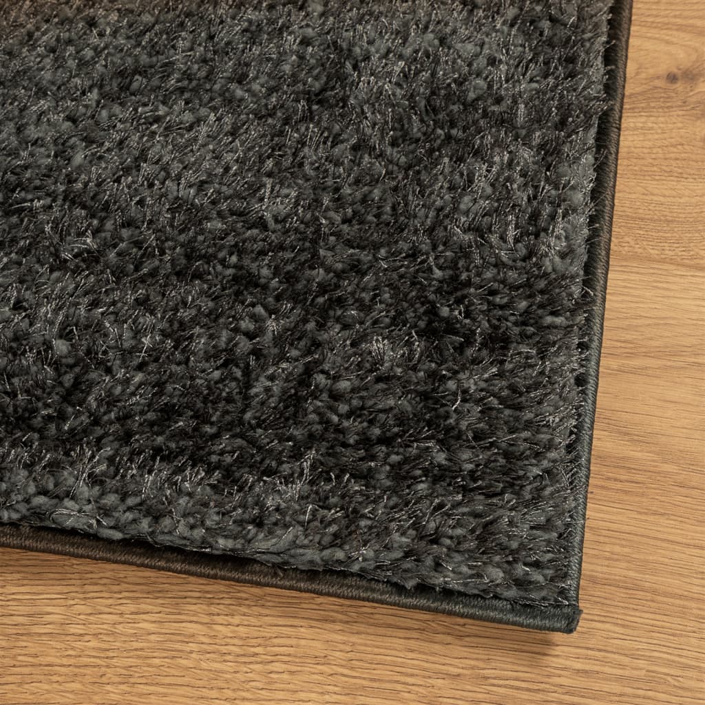 Rug ISTAN High Pile Shiny Look Anthracite 100x200 cm