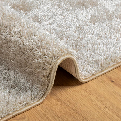 Rug ISTAN High Pile Shiny Look Beige 80x150 cm