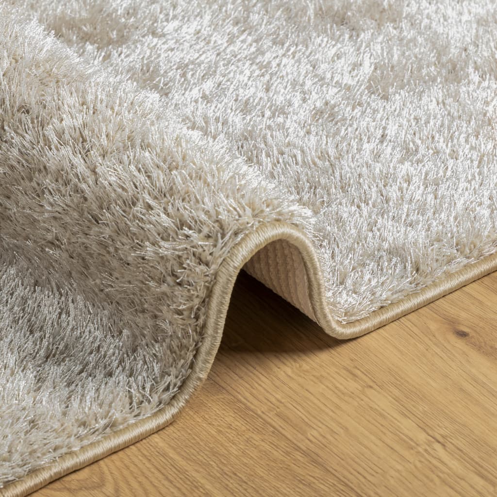 Rug ISTAN High Pile Shiny Look Beige 140x200 cm